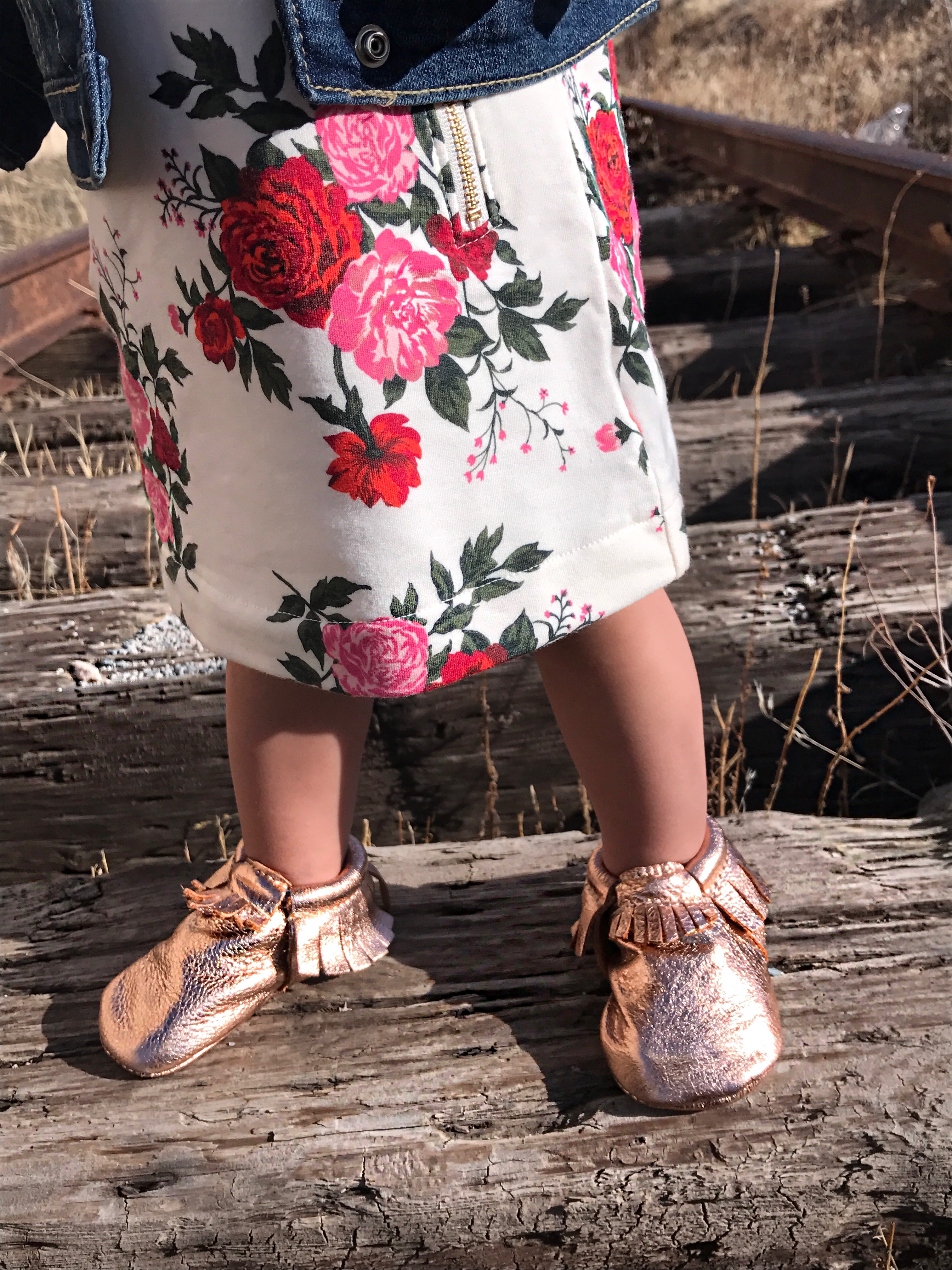 freshly picked rose gold moccasins